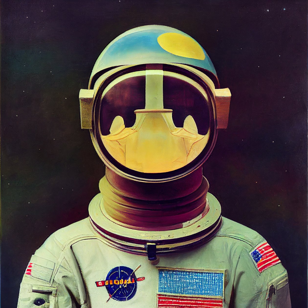 抽象的な宇宙飛行士の絵画、オンライン印刷アート 作： ファフタリ・アブデラヒム