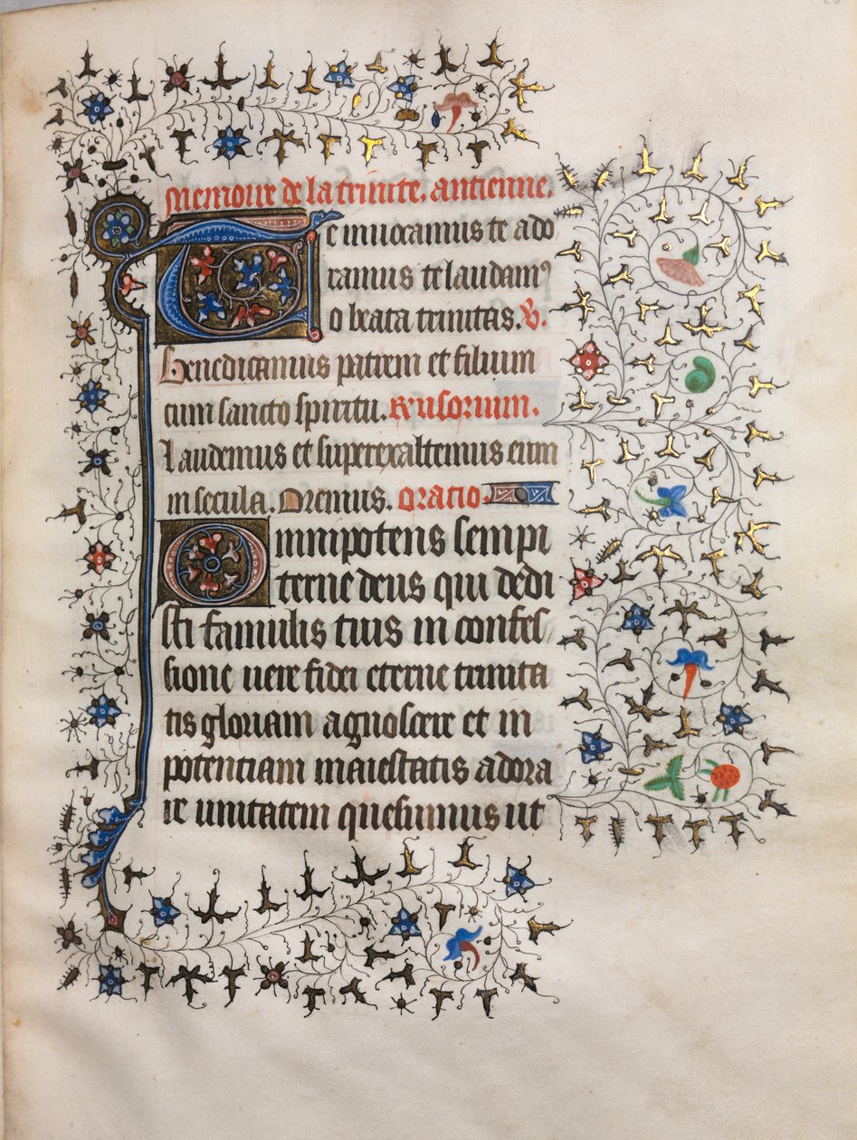 Book of Hours (パリの使用): 装飾されたイニシャル 作： ブシコー・マスターの信者