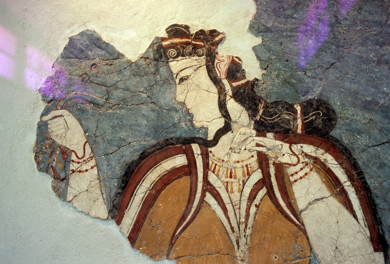 女性像フレスコ画断片（ギリシャ・ミケーネ出土、ミケーネ文明時代 作： 不明不明