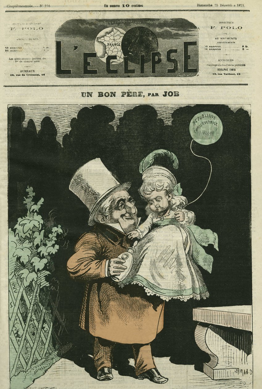 良き父、アドルフ・ティエール（1797-1877）（フランスの歴史家・政治家）。12月15日付ジョブ社「L