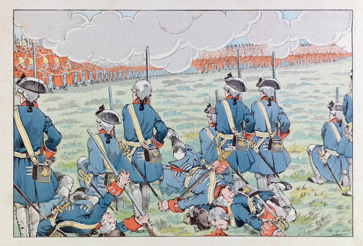 Jacques Marie Gaston Onfray de Breville dit JOB (1858 - 1931); Illustrated from the Book "Les epees de France":1745年5月11日のフォントノワの戦い; Coll, Part 作： Onfray de Breville JacquesJobの仮名