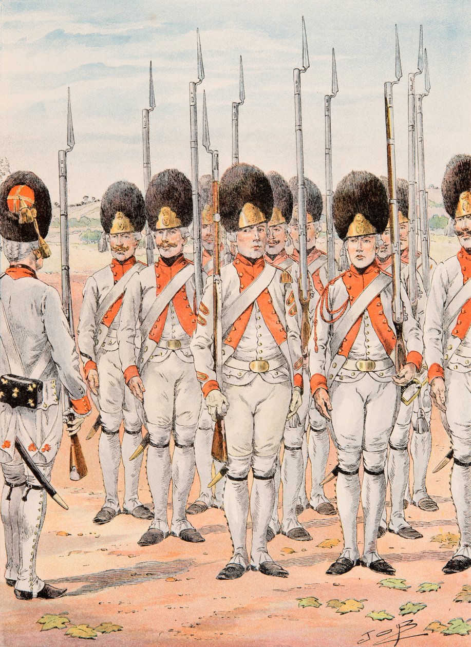 Jacques Marie Gaston Onfroy de Breville dit JOB (1858-1931) - フランス軍の常時着用していた服装。オルレアン・インファンテリー連隊の擲弾兵（1765年～1775年）、個人蔵 作： Onfray de Breville JacquesJobの仮名