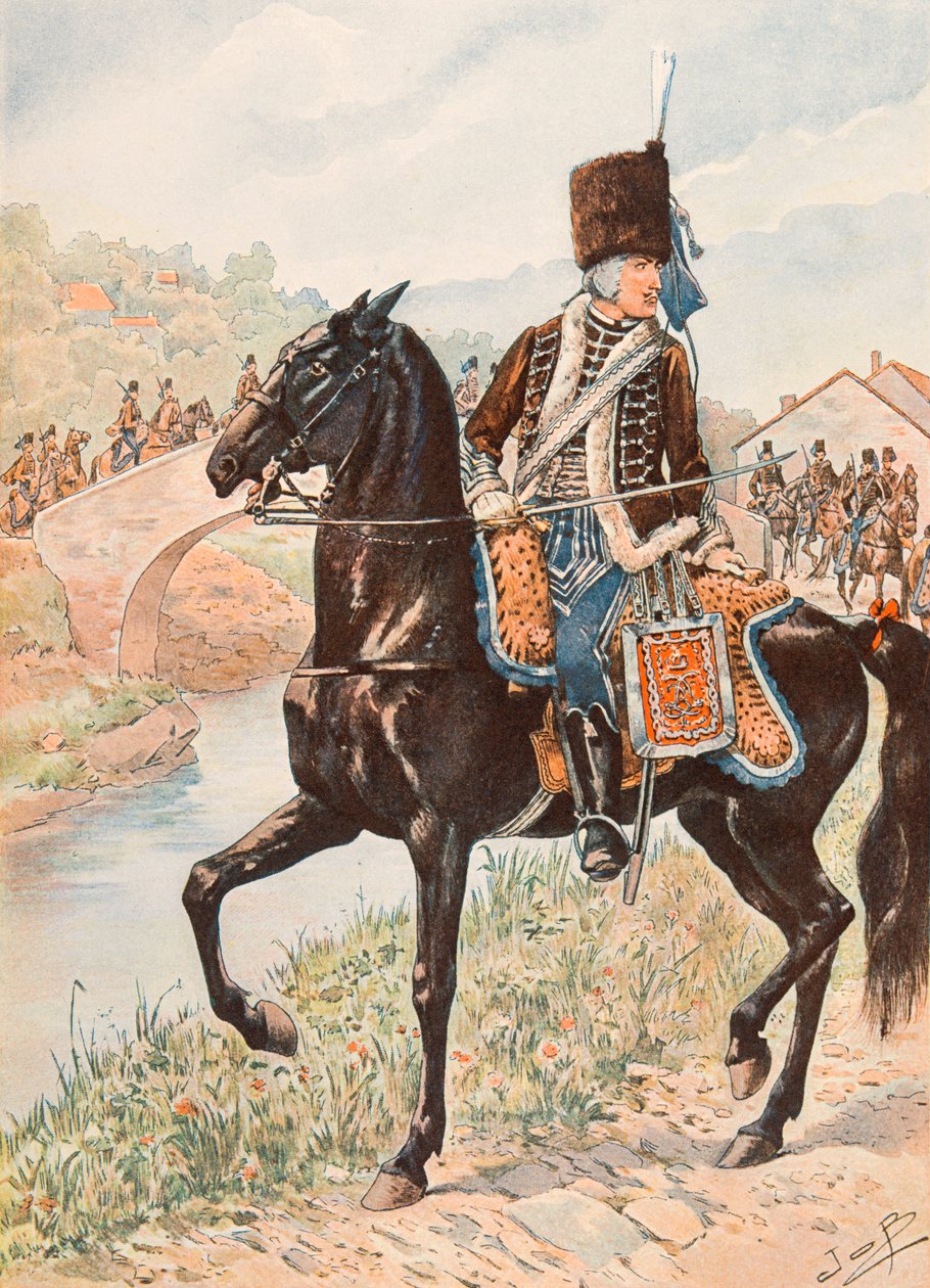 Jacques Marie Gaston Onfroy de Breville dit JOB (1858-1931) - フランス軍の常時着用していた服装。シャンボラン・ユサール大佐（1784年）、個人蔵 作： Onfray de Breville JacquesJobの仮名