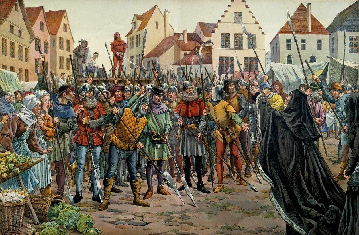 ブルゴーニュ公爵夫人のマリー（1457-1482）は、1477年に助言者のためにクレメンスを主張した。ジャック・マリー・ガストン・オンフレー・ドゥ・ブレヴィル（1858-1931）が「ルイ11世」の中で描いている。 作： Onfray de Breville JacquesJobの仮名