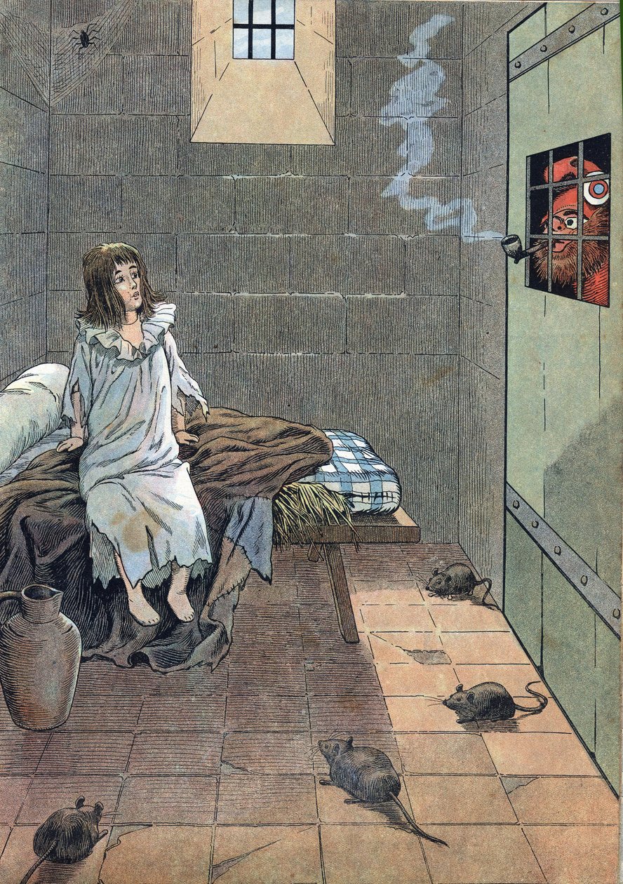 おもちゃで見るフランスの歴史のシーン。フランス革命。神殿の牢獄に