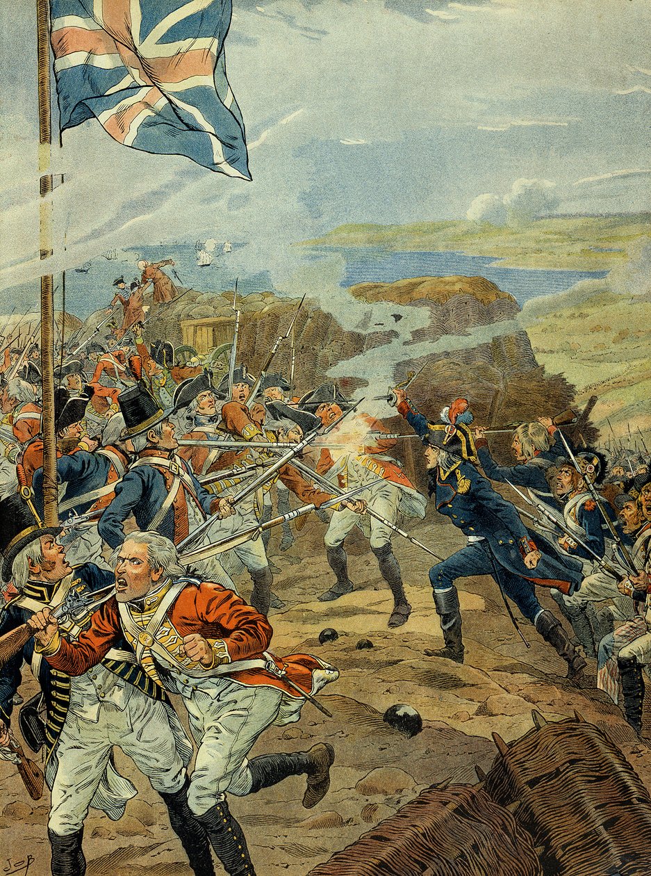 ラインの軍隊とフランス革命 1789年ナポレオン1世ボナパルト（1769-1821）が1793年にトゥーロンでイギリス軍を迎え撃つ。南フランスの国境は、革命に対抗する勢力によって侵されていた。イギリス人は特にトゥーロンを占領した。 作： Onfray de Breville JacquesJobの仮名
