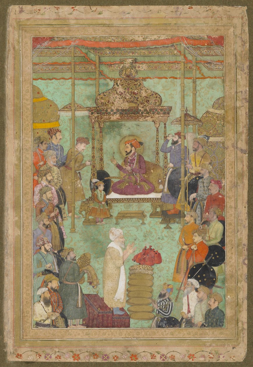 Shah JahanはMahabat KhanとShaykh、「The Padshahnama」、1629-30年に即位しました 作： Aqa Riza Abidの息子