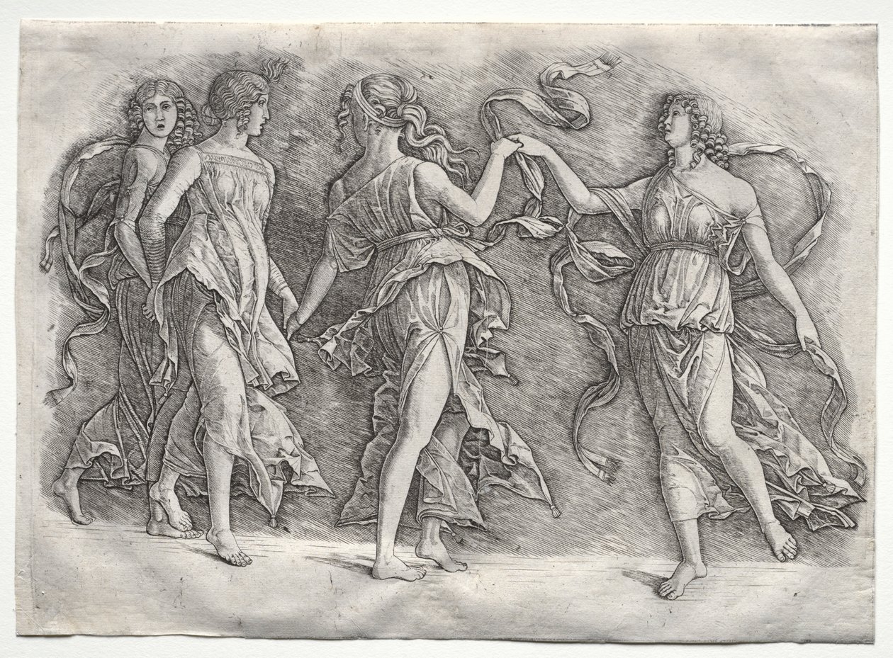 四人の踊るミューズ、c. 1497年。 作： いわゆるプレミア彫刻家