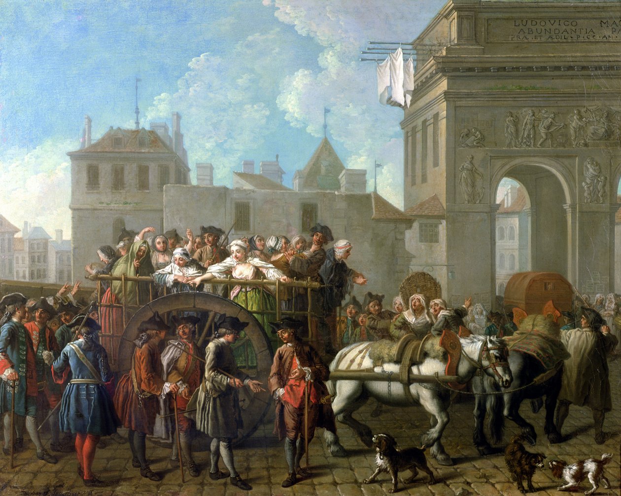 売春婦のサルペトリエールへの輸送、c.1760-70 作： エティエンヌ・ジョーラト