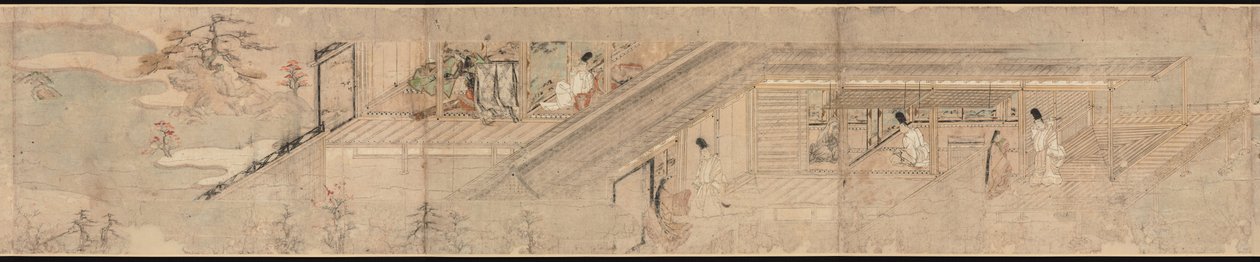 住吉の廷臣と少女の恋物語絵巻 作： 無名の画家