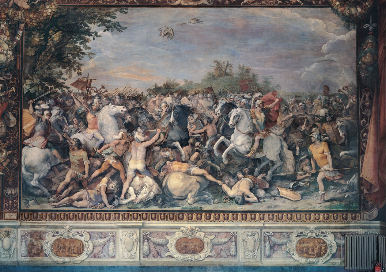 ヴァイとフィデナエの住民との戦い 作： ジュゼッペ・チェザーリのワークショップ