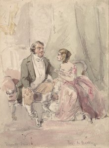 ヴァニティ・フェア』の一場面。ジョスとベッキー、1848-80年 作： Jerry Barret