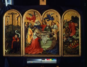 セイレルンのトリプティク - 埋葬」 1425年頃 （パネルに絵具、金箔