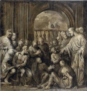 ラザロの復活（ベタニアのラザロ）。 パオロ ヴェロネーゼ (1528-1588) の絵画、キャンバスに油彩 作： Veronese