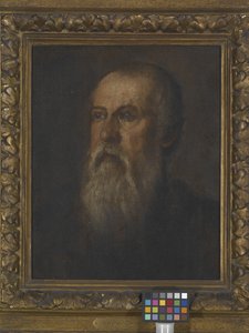 ひげを生やした男の肖像（ボードに取り付けられたキャンバスに油彩） 作： (1528 88) Veronese