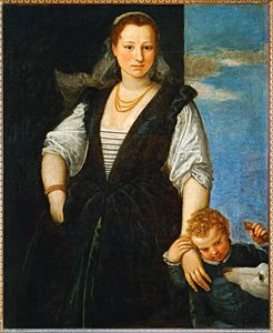 子供と犬を連れた女性の肖像画 - 子供と犬を連れた女性の肖像画 ...