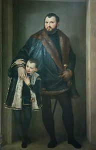 ジュゼッペ・ダ・ポルトと息子のアドリアーノの肖像 作： (1528 88) Veronese