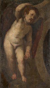 立つプット、c.1548-88（キャンバスに油彩） 作： Veronese