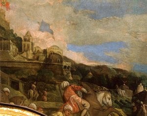スクタリを解放するアントニオ・ロレダン、パオロ・ヴェロネーゼ作（1528-1588）、詳細、サラ・デル・マッジョール・コンシーリオ（大評議会ホール）、ドゥカーレ宮殿、ヴェネツィア