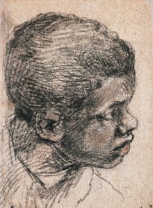 ニグロの少年の頭、パオロ・カリアリ（ヴェロネーゼ）（1528-1588）、デッサン