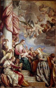 聖カタリナの神秘的な結婚パオロ・カリャリの絵画 パオロ・ヴェロネーゼ（1528-1588）の1575年頃の作品。油彩・キャンバスディム：337x241cm。ベネチア、アカデミア・ギャラリー 作： Veronese