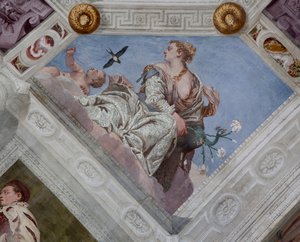 パオロ・カリアリ（ヴェロネーゼ）のフレスコ画（イタリア、メーザーのバルバロ荘 作： Veronese