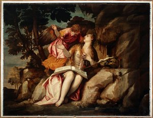 天使を連れたマグダラのマリアの表現（絵画 作： Veronese