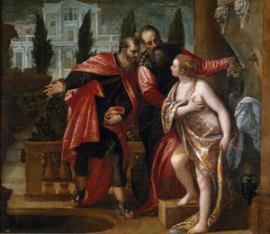 Suzanne et les vieillards - Susannah and the Elders - Veronese, Paolo (1528-1588) - c. 1580 - 油彩・キャンバス - 151x177 - Museo del Prado, Madrid 作： Veronese