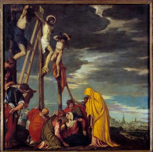 カルヴァリーの絵 パオロ・カリアリ・ディット・パオロ・ヴェロネーゼ（1528-1588） 16世紀 日1,02x1,02 m 作： Veronese