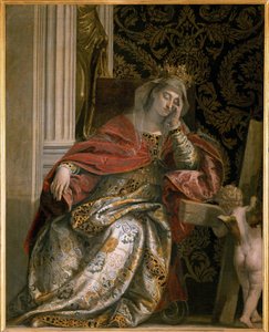 サン・ヘレナの夢（Sainte Helene, 249-330）』 par Veronese, Paolo (1528-1588).油彩・キャンバス、サイズ：166×134、1580年頃、ローマのヴァチカン美術館（Viale Vaticano）にて。