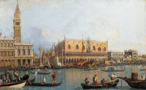 イタリア、フィレンツェ、ヴェネツィアの公爵宮殿の塗装ビュー (絵画) 作： (1697 1768) Canaletto