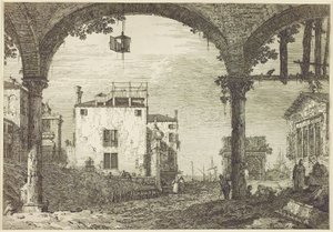 ランタンのあるポルティコ」1744年頃（銅版画 作： Canaletto