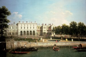 テムズ川から見たオールド・サマセット・ハウス（ロンドン）（油彩・キャンバス 作： Canaletto