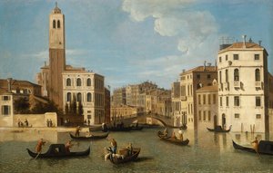 ヴェネツィアのカナレッジョへの入り口（キャンバスに油彩） 作： Canaletto