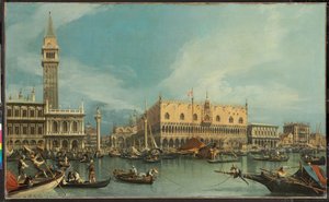 ベニスのモロ、バチーノ ディ サン マルコ (キャンバスに油彩) 作： Canaletto