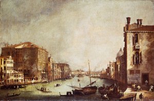 サン・ヴィオからのカナル・グランデの眺め（油彩・キャンバス 作： Canaletto