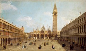 ヴェネツィアのサン・マルコ広場の眺め アントニオ・カナレット・カナル（1697-1768）による絵画 1740年頃 76 x 45 cm - パリ。ジャクマール・アンドレ美術館 作： Canaletto