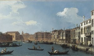 サンタ・キアラ運河の眺め、ヴェネツィア、1730年頃（油彩） 作： (1697 1768) Canaletto