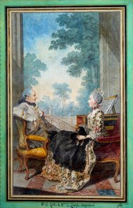 デスプードン夫妻 水彩画 ルイ・カロギス・カルモンテル（1717-1806） 1766年 パリ、カルナヴァレ美術館蔵 作： Carmontelle