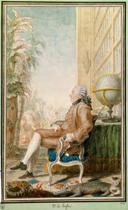 ビュフォン伯爵ジョルジュ=ルイ・ルクレール(1707-1788)の肖像。ルイ・カロギス・カルモンテル（1717-1806）による水彩画。シャンティ。コンデ美術館