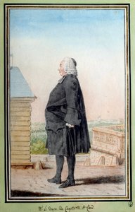 サン・クラウド支部長ムッシュー・ル・ドアンの肖像 アクアレル ルイ・カロギス・ディ・カルモンテル（1717-1806）作 18世紀シャンティイ、コンデ美術館 作： Carmontelle