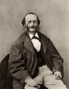 ジャック・オッフェンバック（1819-1880）ケルンでヤコブ・レヴィ・エーベルスト・オッフェンバックとして生まれる。ドイツ生まれのフランス人オペラ・コミック作曲家、指揮者（モノクロ写真）