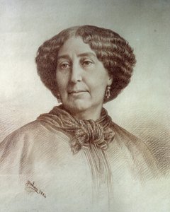文学者の女性の肖像 ジョージ・サンド（1804-1876） オーロール・デュパン（デュドヴァン男爵夫人） ナダールの写真からルネ・ジューハン（1835-?
