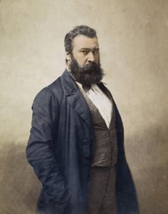 Jean Francois Millet (1814-1875) French painter c. 1870 photo by Nadar - Digital coloring - Portrait de Jean-Francois (Jean Francois) Millet (1814-1875), 画家, 彫刻家.ナダールの写真19世紀 作： Nadar
