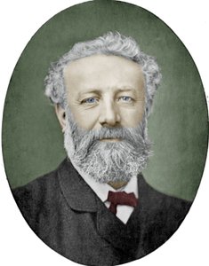 ジュール・ヴェルヌ（1828-1905）フランスの小説家、ナダール撮影、カラー化された写真 作： (1820 1910) Nadar