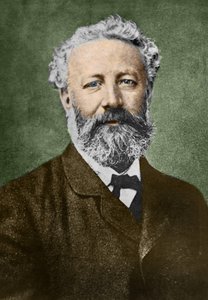 フランスの作家、ジュール・ヴェルヌ（1828-1905）の肖像画（ナダール作）。