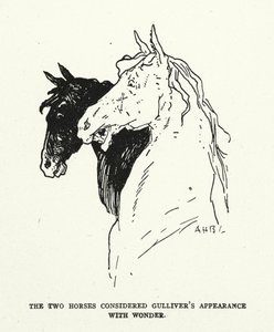 ジョナサン・スウィフト著『ガリバー旅行記』の挿絵（リトグラフ） 作： (after) American School