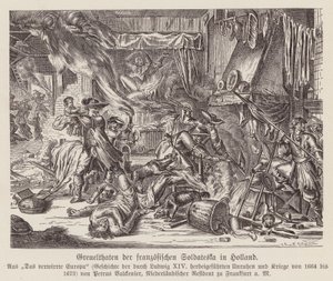 仏蘭西戦争でフランス軍がオランダで行った残虐行為（エングレーヴィング） 作： (after) Dutch School