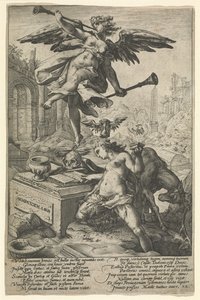 名声と歴史」1586年以降（敷紙の上のエングレービング 作： (after) Dutch School
