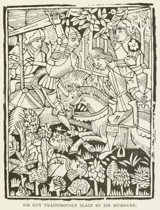 マードゥル卿に裏切られて殺されたガイ卿（版画 作： (after) English School